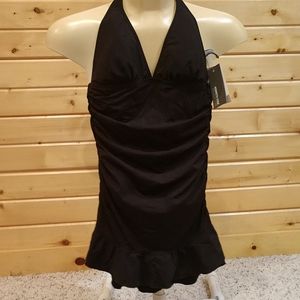 NWT Kenneth Cole tummy control small halter swim